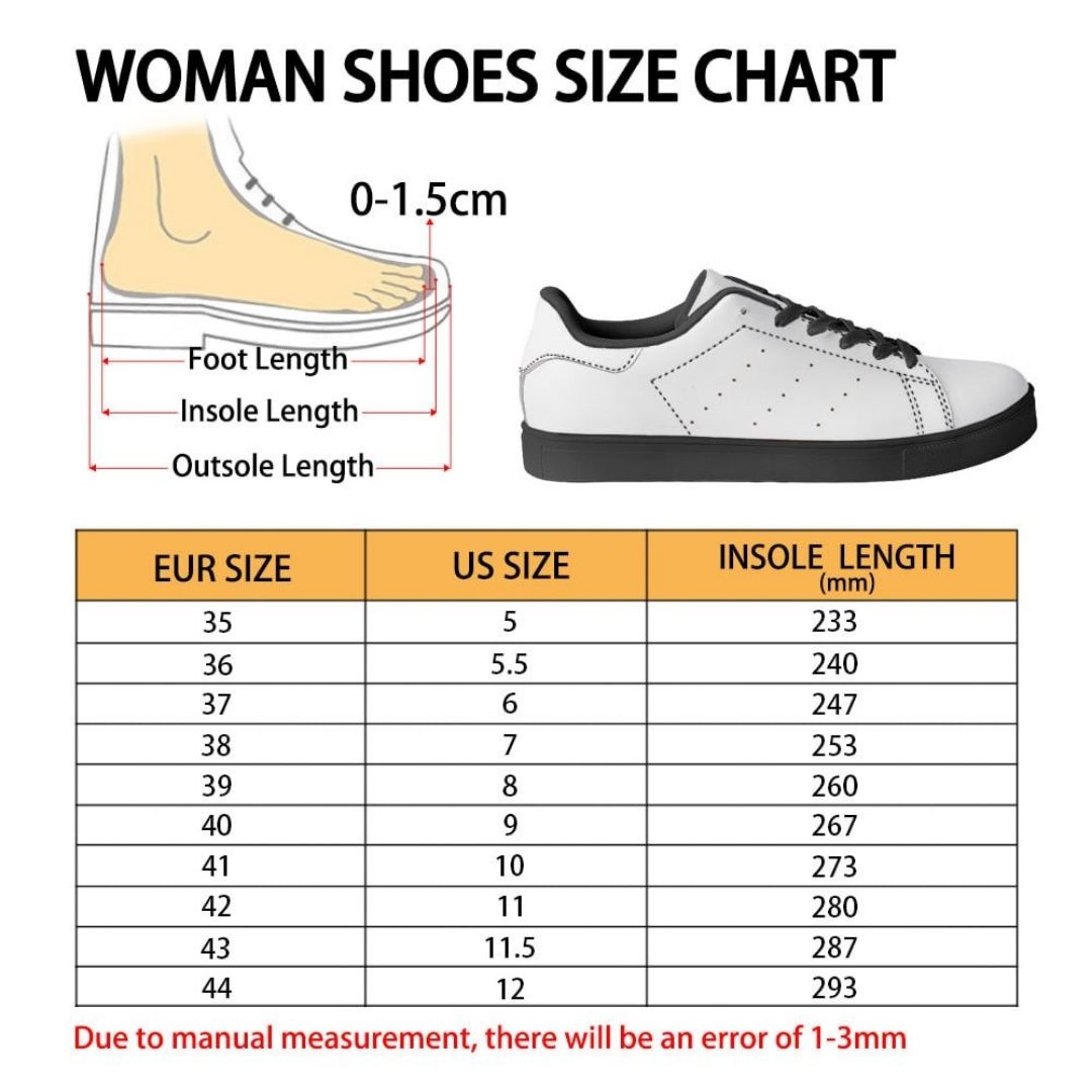 Skate Woman Shoes Size Chart - One-Punch Man AU Store