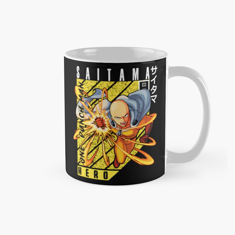 Saitama Ultimate Punch Action Art Mug