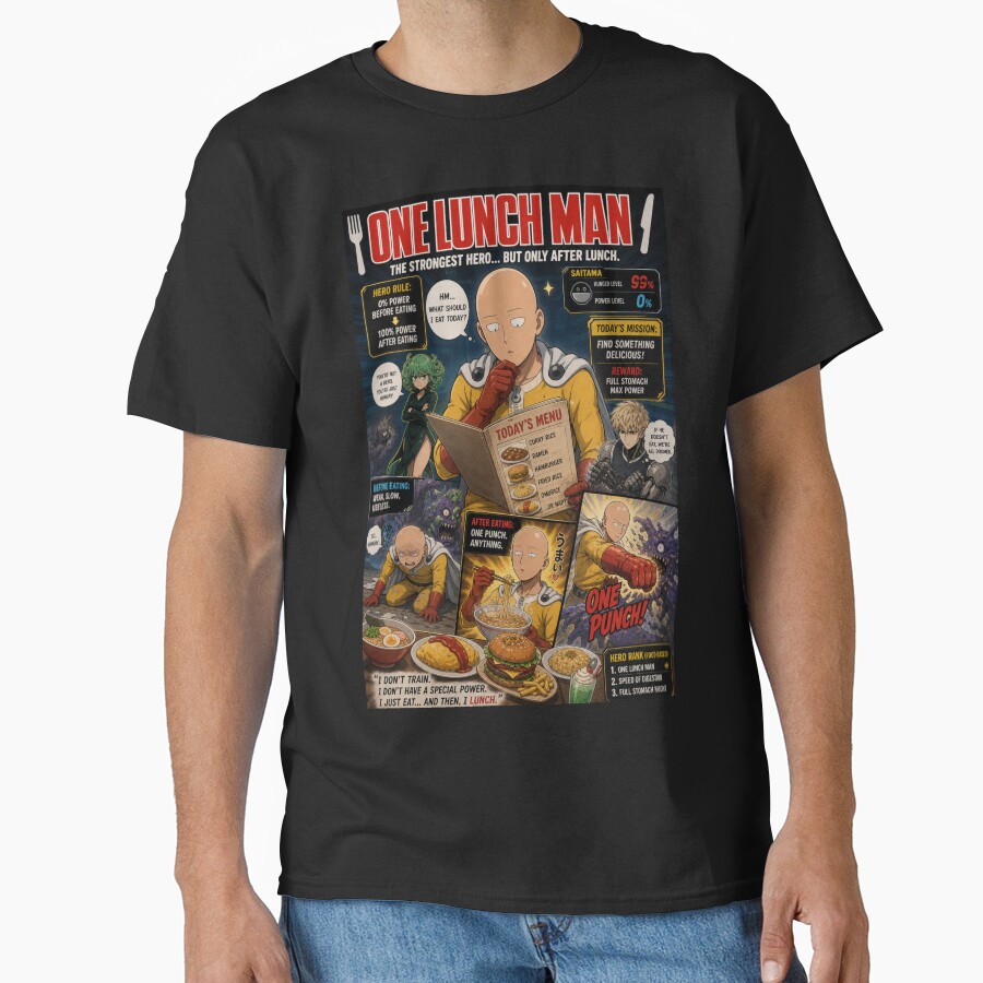 One Punch Man Parody Lunch T-shirt - Image 2