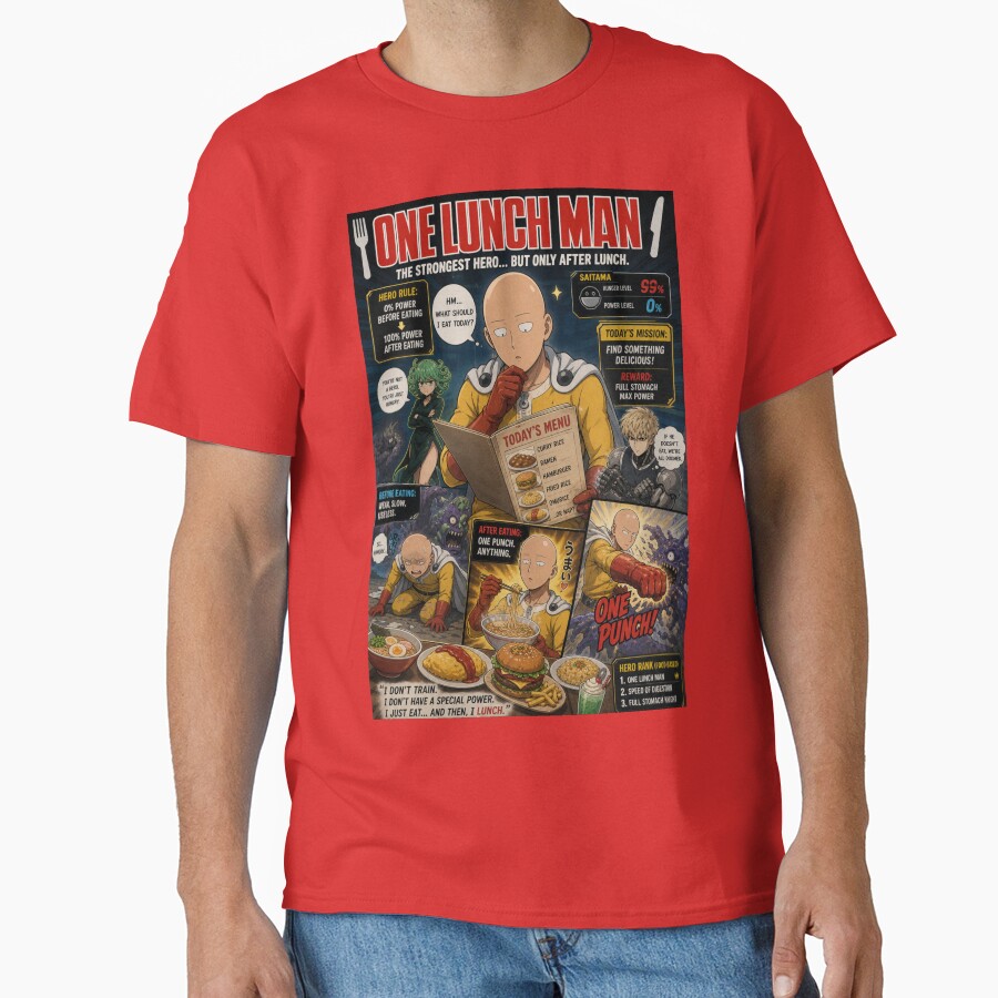 One Punch Man Parody Lunch T-shirt - Image 5