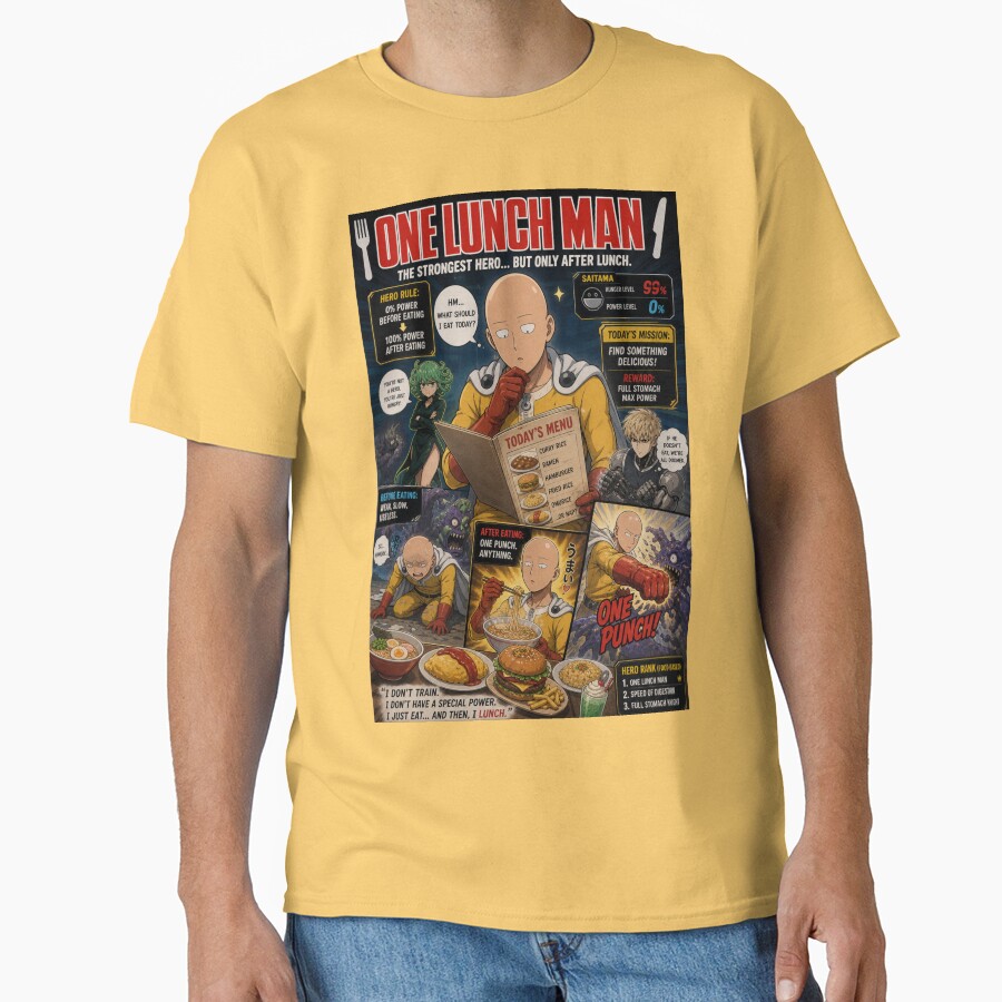 One Punch Man Parody Lunch T-shirt - Image 6