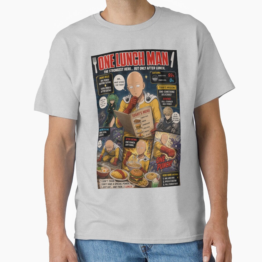 One Punch Man Parody Lunch T-shirt - Image 3