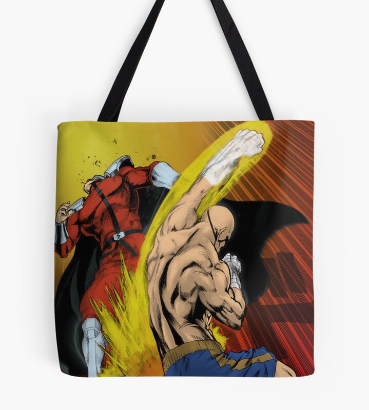 Saitama Vs Monster Battle Tote Bag
