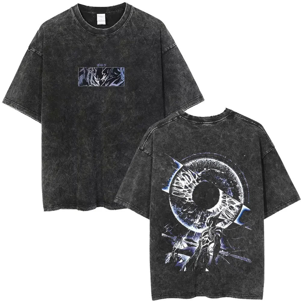 Garou Anime One Punch Man Mineral Wash T-shirt